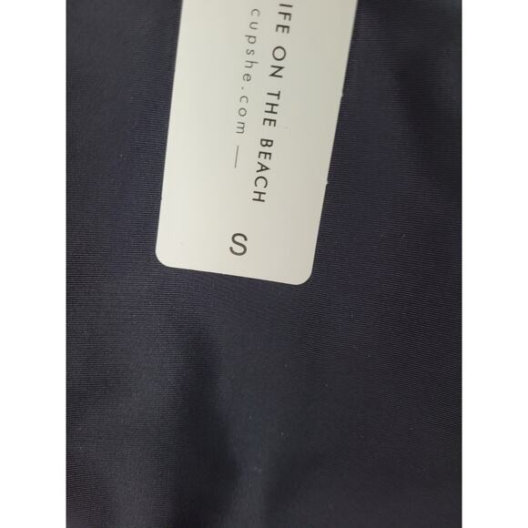 Cupshe Colorblock One Piece Swimsuit Yellow White Black Monokini Size Small - Picture 8 of 8